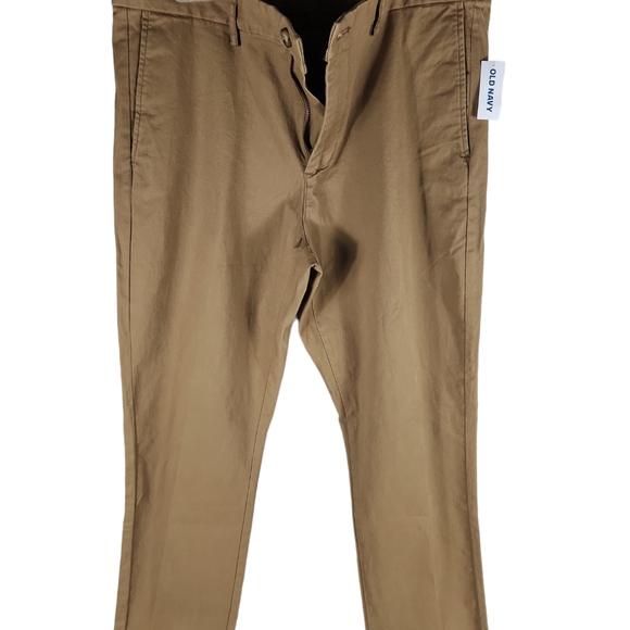 NWT, Old Navy, 0349, Men's tan, slim pants, belt loops, pockets, Sz 34×32 - Picture 9 of 9